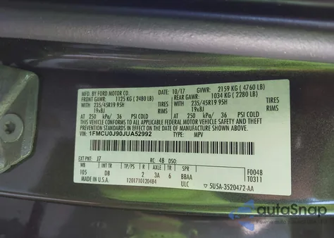 2018 Ford Escape Titanium from USA, damaged, VIN 1FMCU0J90JUA52992